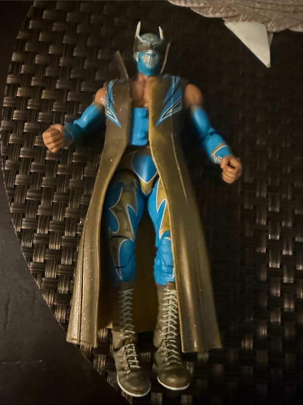 Blue & Olive Masked Wrestler Action Figure - Kids Toys SIN CARA